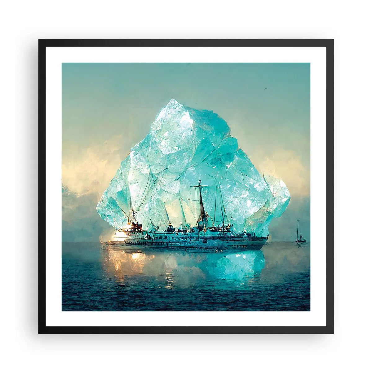 Affiche dans un cadre noir - Poster - Diamant arctique - 60x60 cm