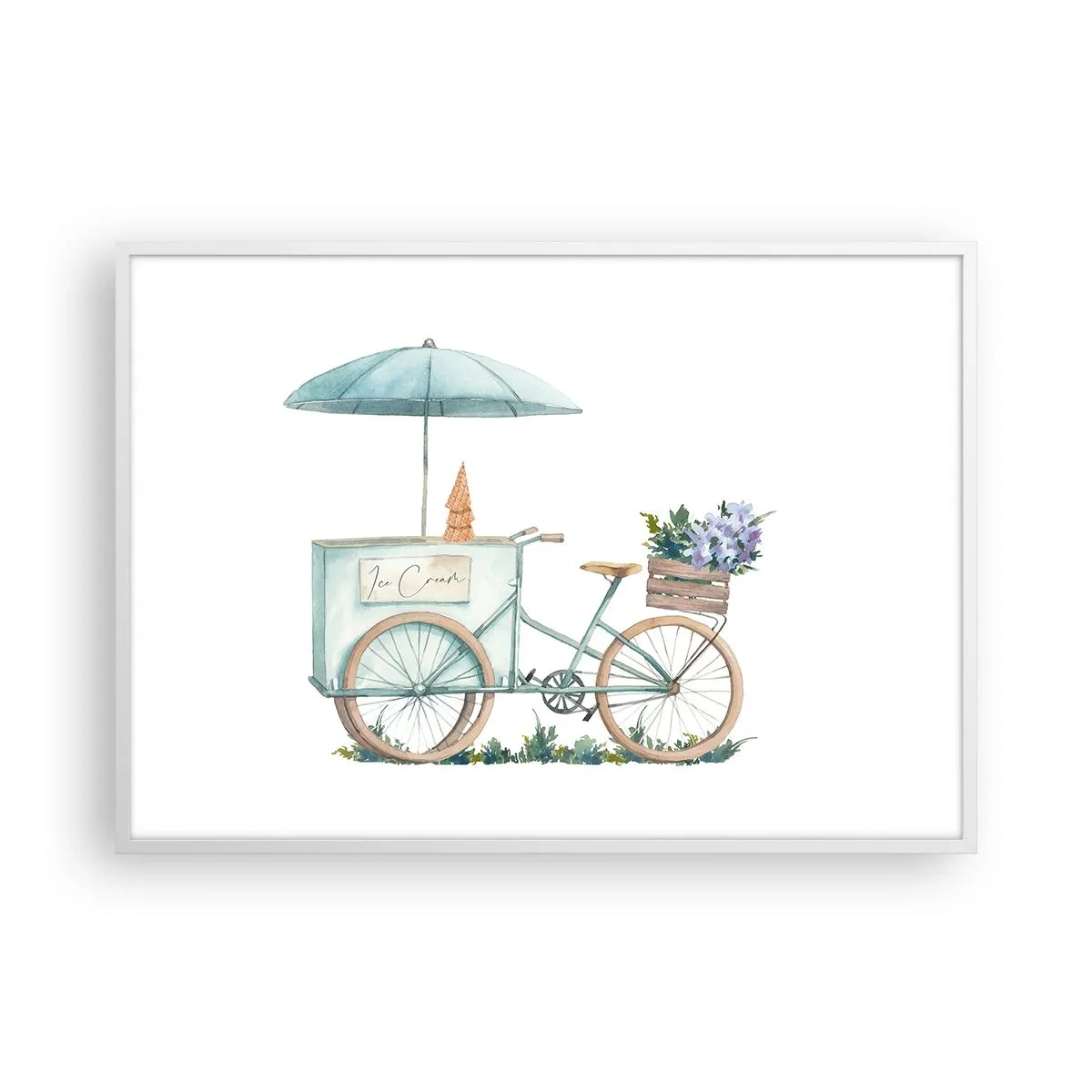 Affiche dans un cadre blanc - Poster - Doux souvenir d'été - 100x70 cm