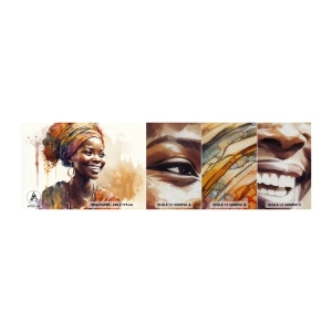 Échantillon de Papier Peint Premium Sand - reine africaine - Femme, Afro-américain, Portrait - 100x30 cm