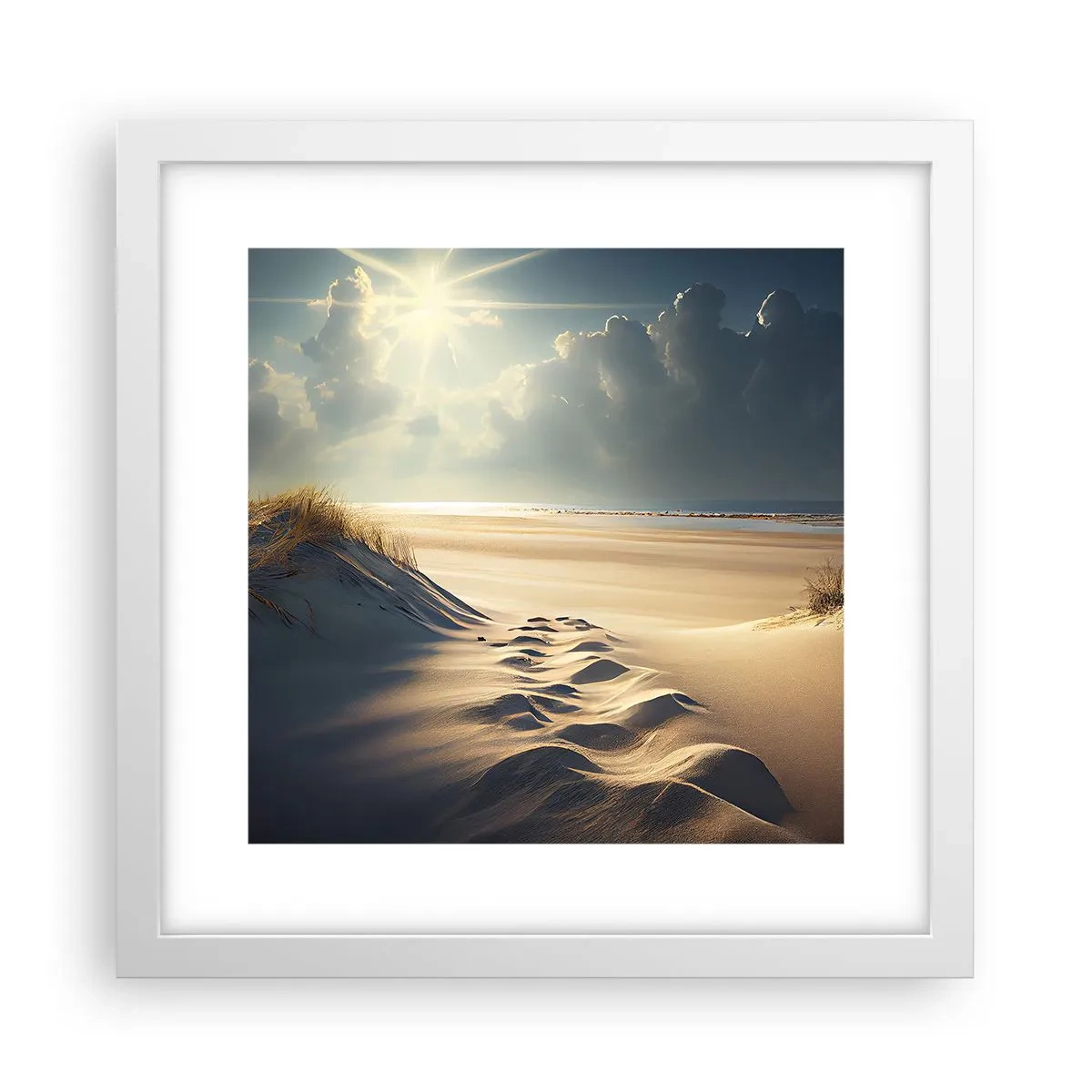 Affiche dans un cadre blanc - Poster - Un paysage apaisant - 30x30 cm