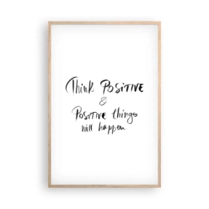 Affiche dans un chêne clair - Poster - Comment vivre? - 61x91 cm