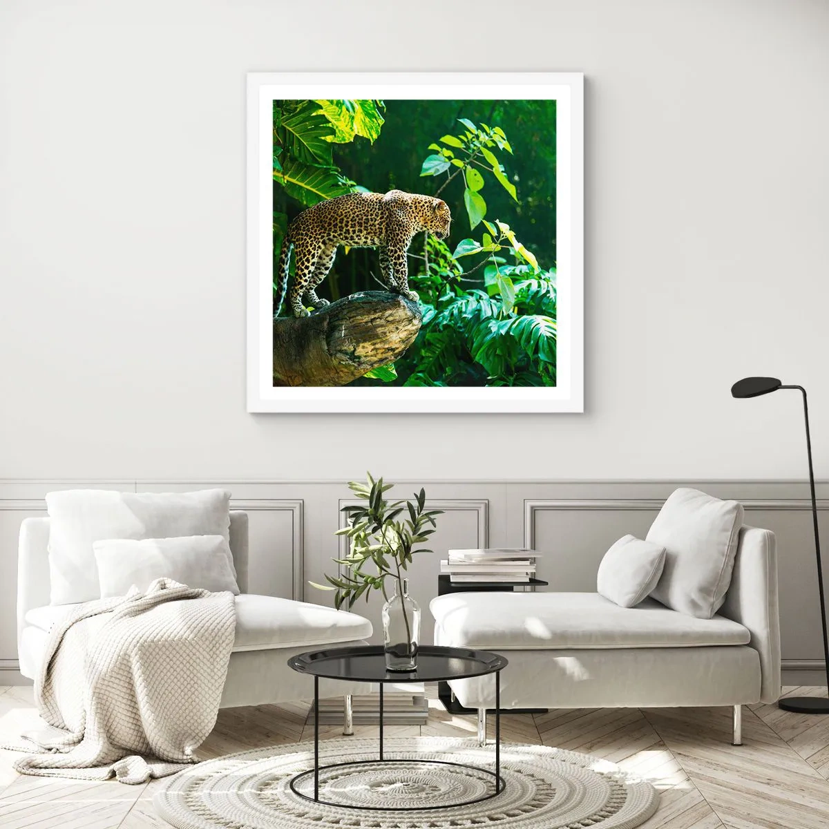 Affiche dans un cadre blanc - Poster - À la chasse? - 60x60 cm