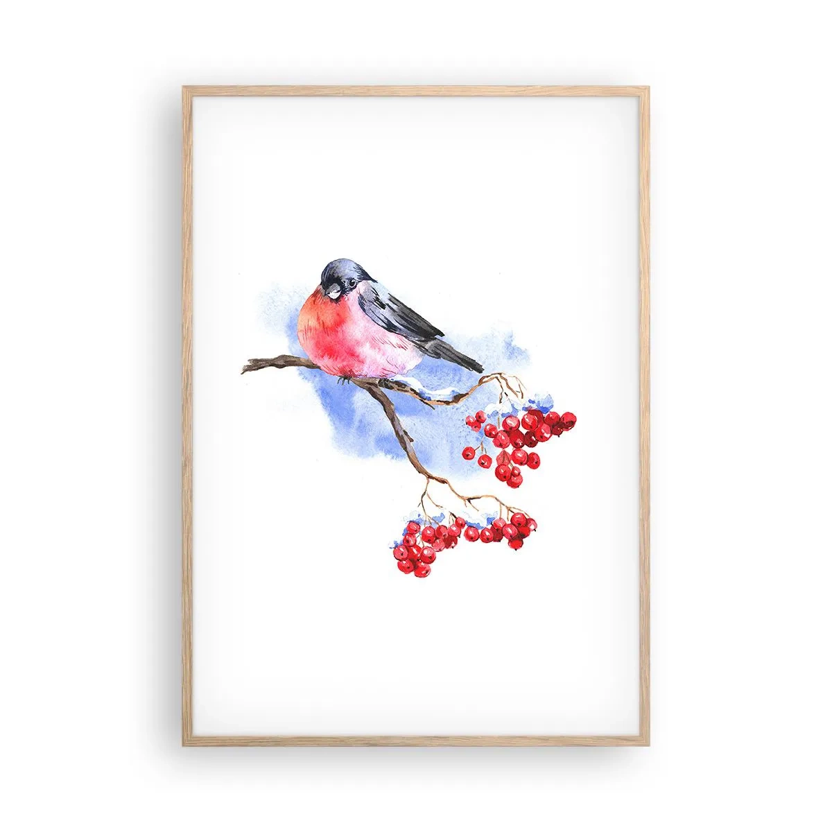 Affiche dans un chêne clair - Poster - L'hiver en couleurs - 70x100 cm