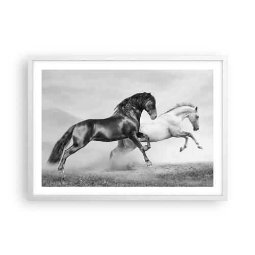 Affiche dans un cadre blanc - Poster - Anges et démons - 70x50 cm