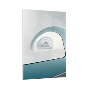 Impression sur verre - Image sur verre - Architecture minimaliste aux lignes arrondies - 80x120cm - Au profondeur du bleu - Décoration murale moderne pour le salon et la chambre ARTTOR