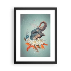 Affiche dans un cadre noir - Poster - Un rugissement de joie - 30x40 cm