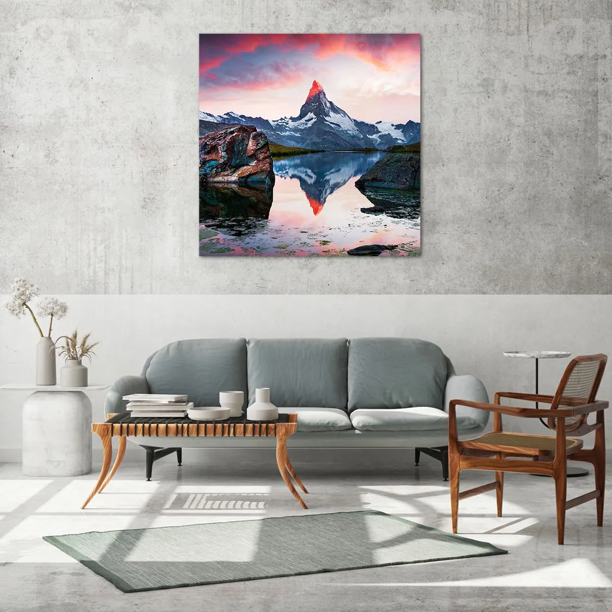 Impression sur verre - Image sur verre - Le coeur des montagnes est chaud - 30x30 cm