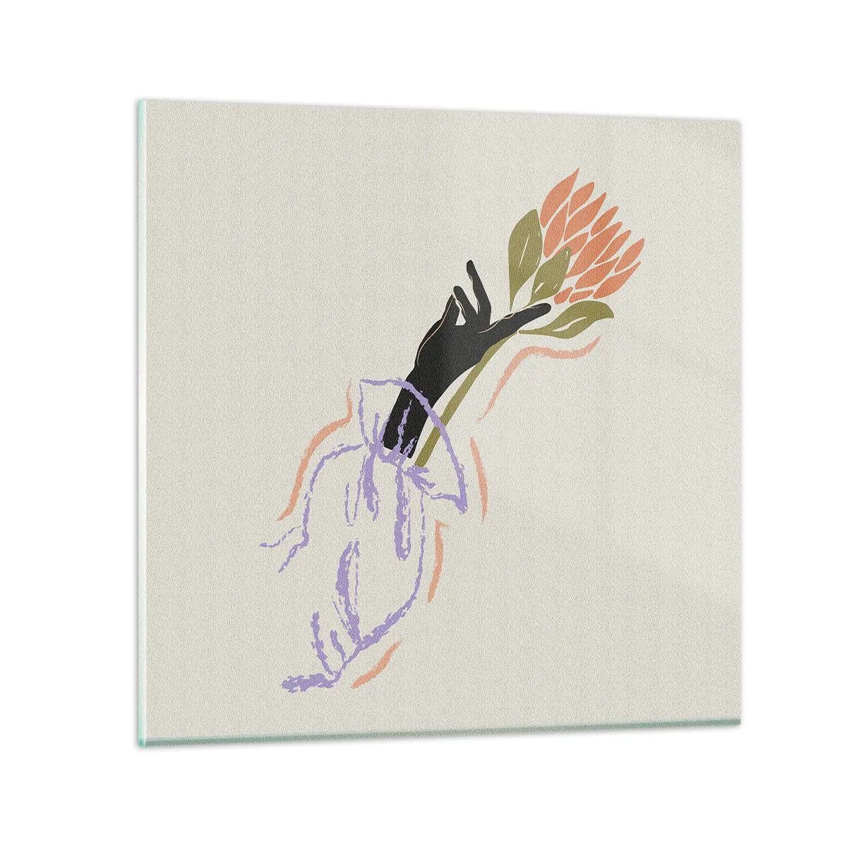 Impression sur verre - Image sur verre - Touche fraternelle - 70x70 cm