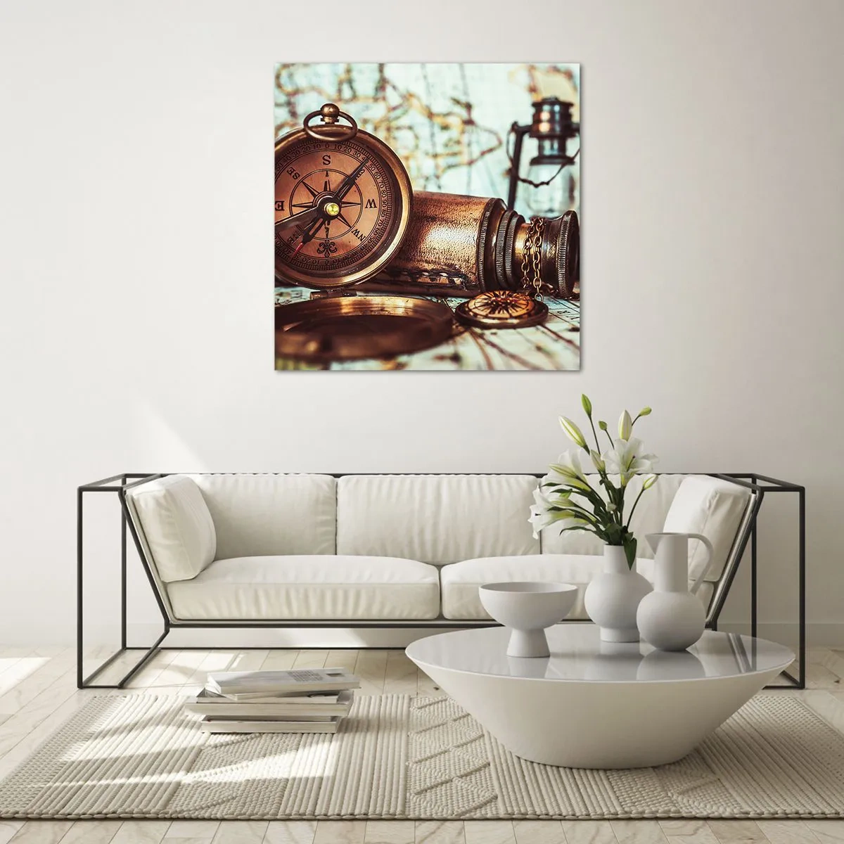 Impression sur verre - Image sur verre - Une aventure de pirates dans les Caraïbes vous attend - 30x30 cm