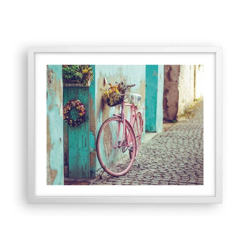 Affiche dans un cadre blanc - Poster - Je reviens tout de suite - 50x40 cm