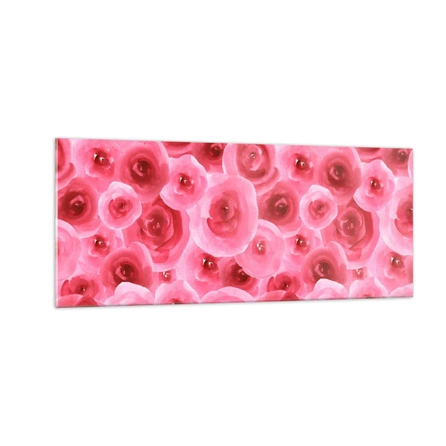 Impression sur verre - Image sur verre - Roses en-haut et en-bas - 100x40 cm