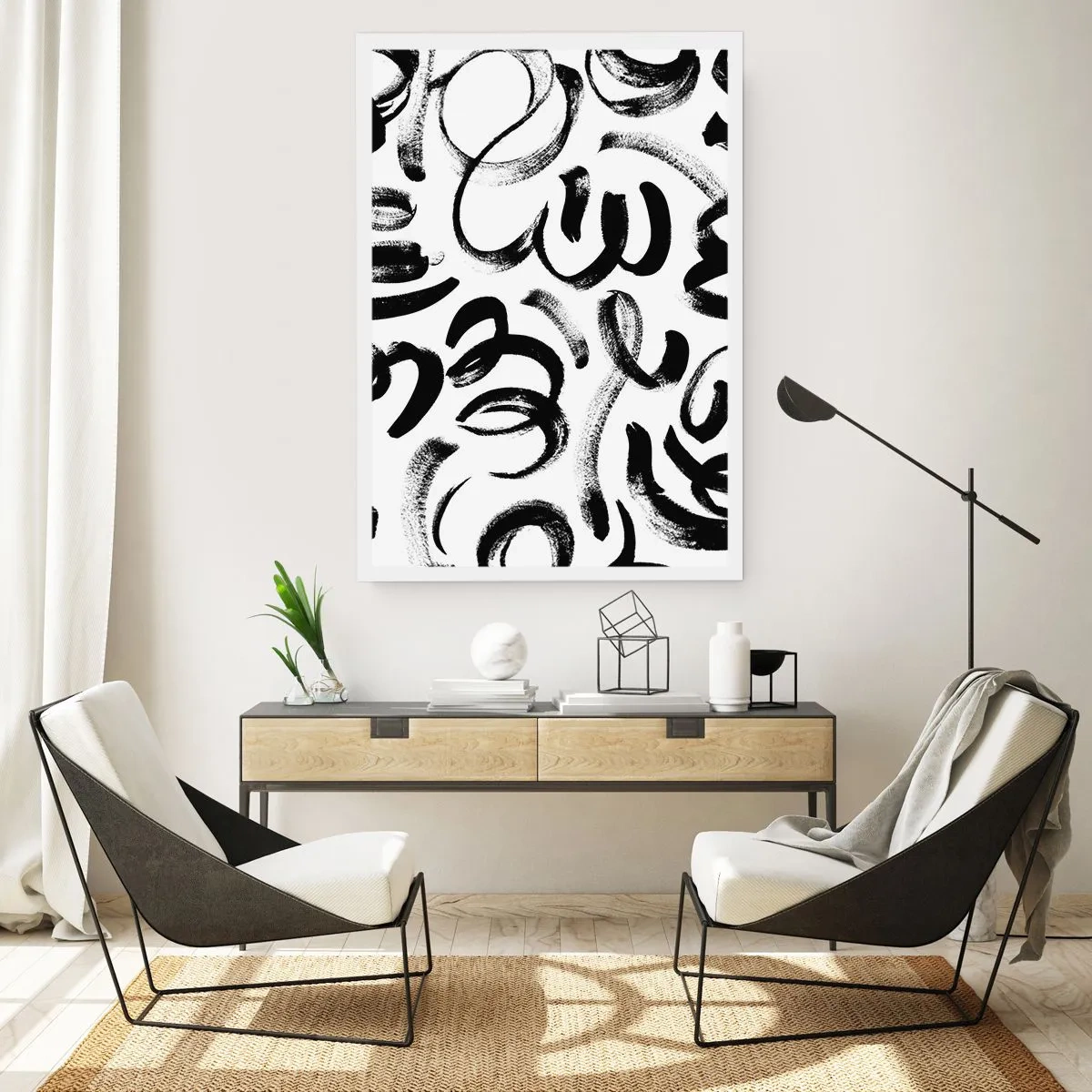 Affiche - Poster - Noir sur blanc - 30x40 cm