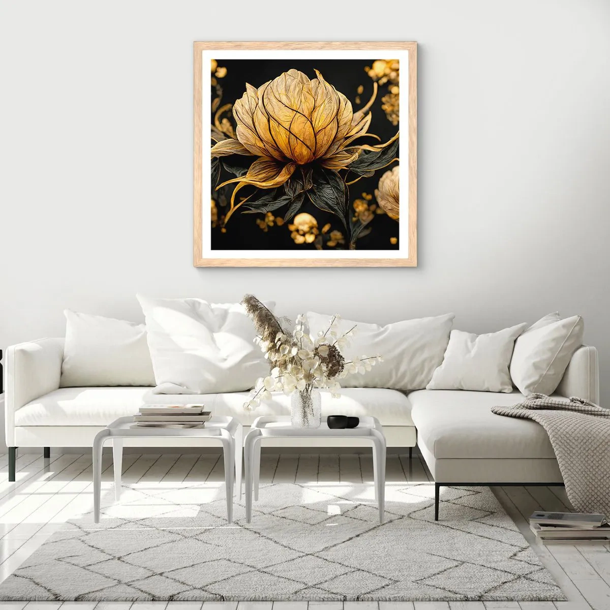 Affiche dans un chêne clair - Poster - Fragilité subtile - 30x30 cm