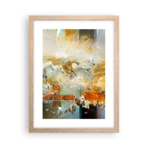 Affiche dans un chêne clair - Poster - Au galop vers la lumière - 30x40 cm