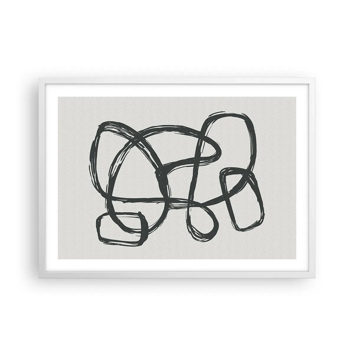 Affiche dans un cadre blanc - Poster - Abstraction en boucle - 70x50 cm