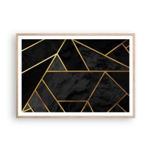 Affiche dans un chêne clair - Poster - Obscurité et éclat - 100x70 cm