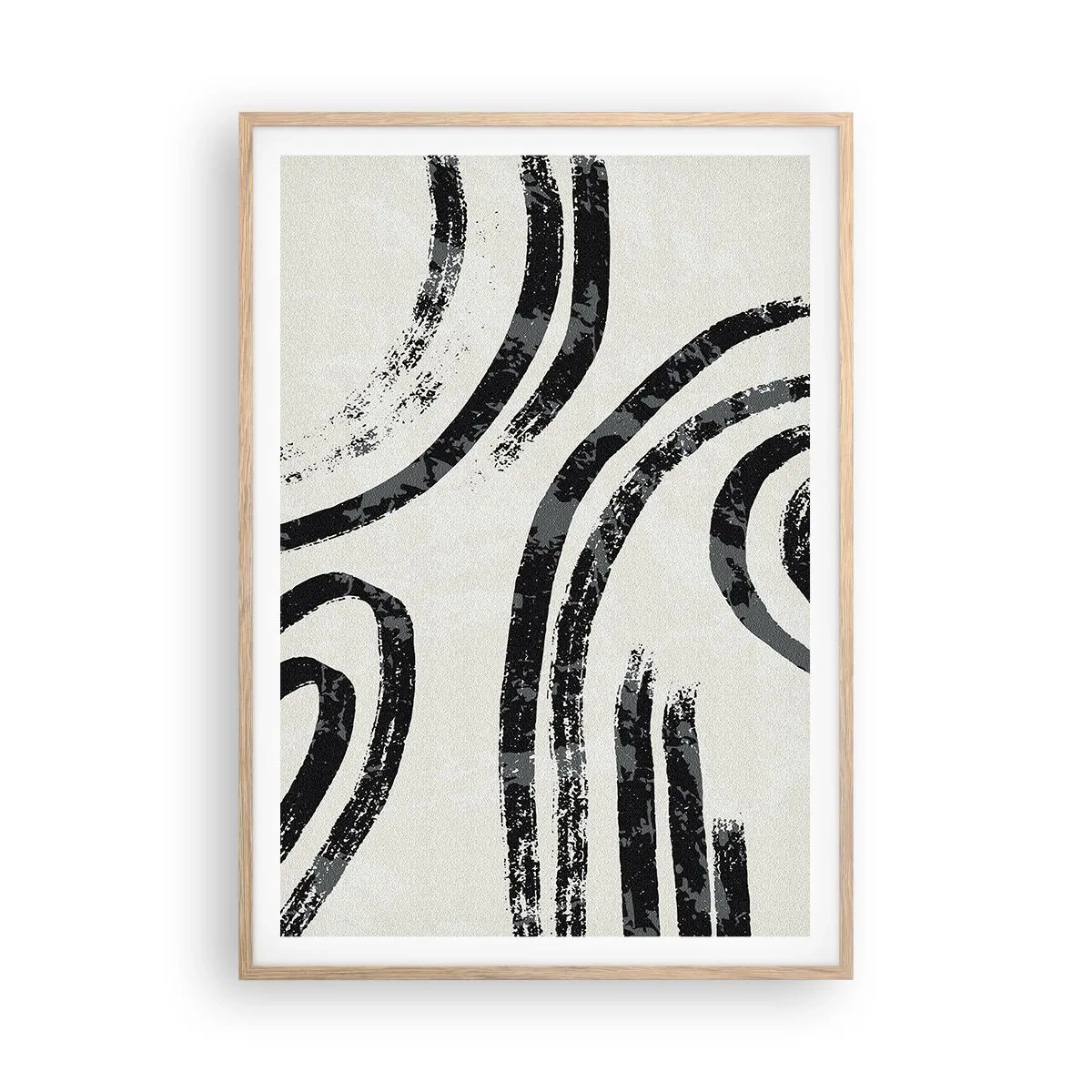 Affiche dans un chêne clair - Poster - À moitié arrêté - 70x100 cm