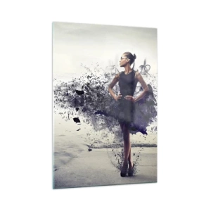 Impression sur verre - Image sur verre - Une femme dans une robe floue sur fond d'eau calme - 50x70cm - Vénus africaine - Décoration murale moderne pour le salon et la chambre ARTTOR