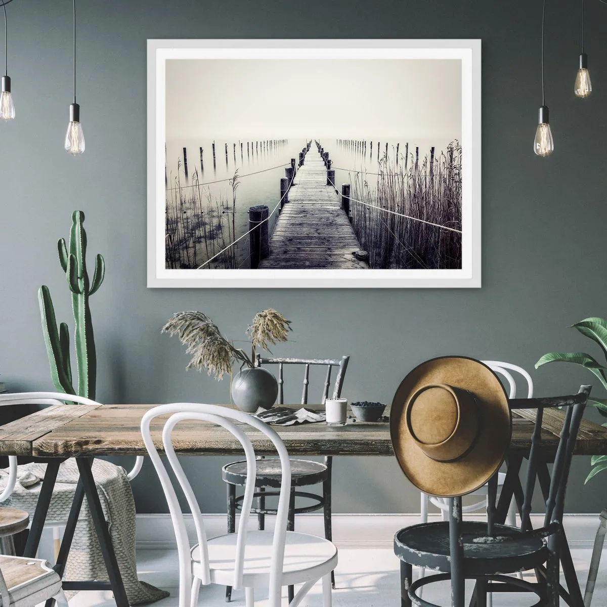 Affiche dans un cadre blanc - Poster - Plongez dans la paix - 100x70 cm