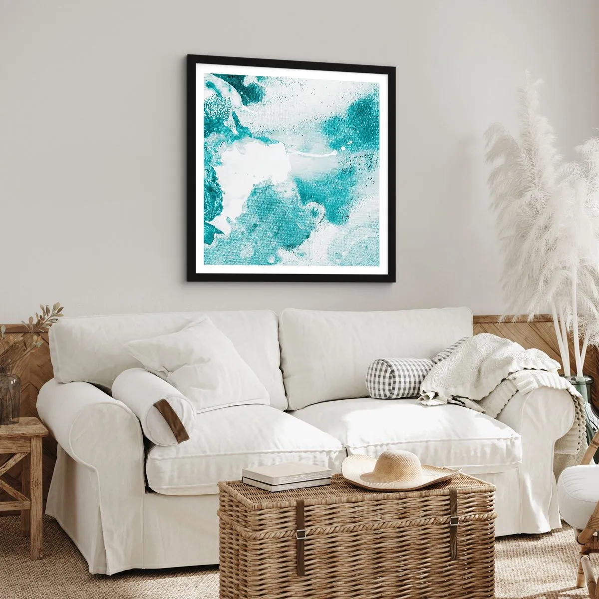 Affiche dans un cadre noir - Poster - Marécage bleu - 50x50 cm