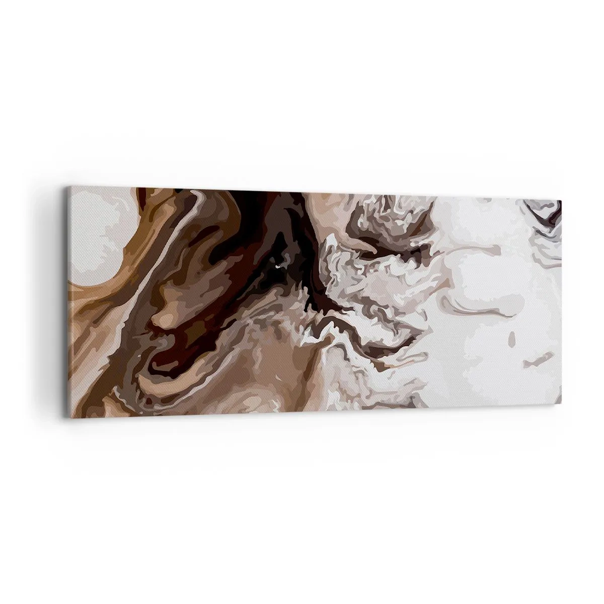 Impression sur toile - Image sur toile - Abstraction dans les tons de brun avec des lignes dynamiques - 120x50cm - Contraste de couleur - Décoration murale moderne pour le salon et la chambre ARTTOR