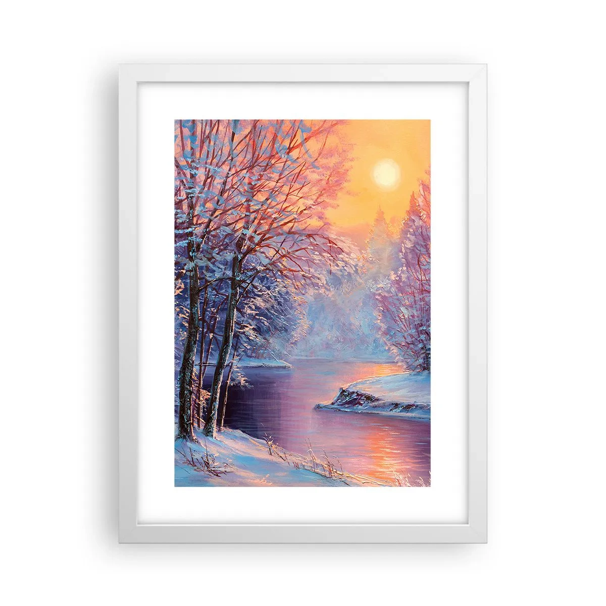 Affiche dans un cadre blanc - Poster - Couleurs d'hiver - 30x40 cm