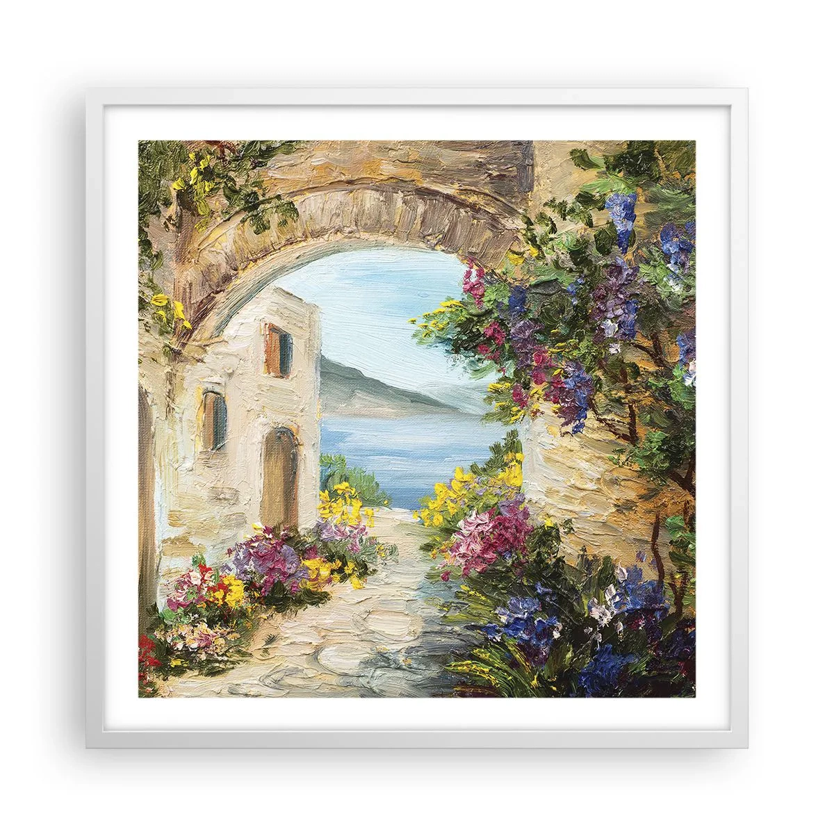 Affiche dans un cadre blanc - Poster - Le charme d'une province côtière - 60x60 cm