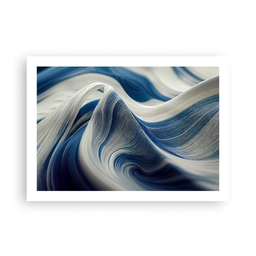 Affiche - Poster - La fluidité du bleu et du blanc - 70x50 cm