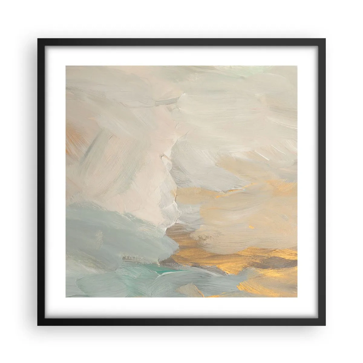 Affiche dans un cadre noir - Poster - Abstraction – le pays de la douceur - 50x50 cm