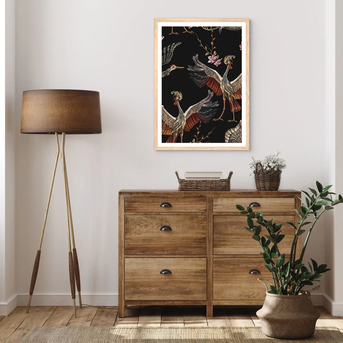 Affiche dans un chêne clair - Poster - Un oiseau de conte de fées - 50x70 cm