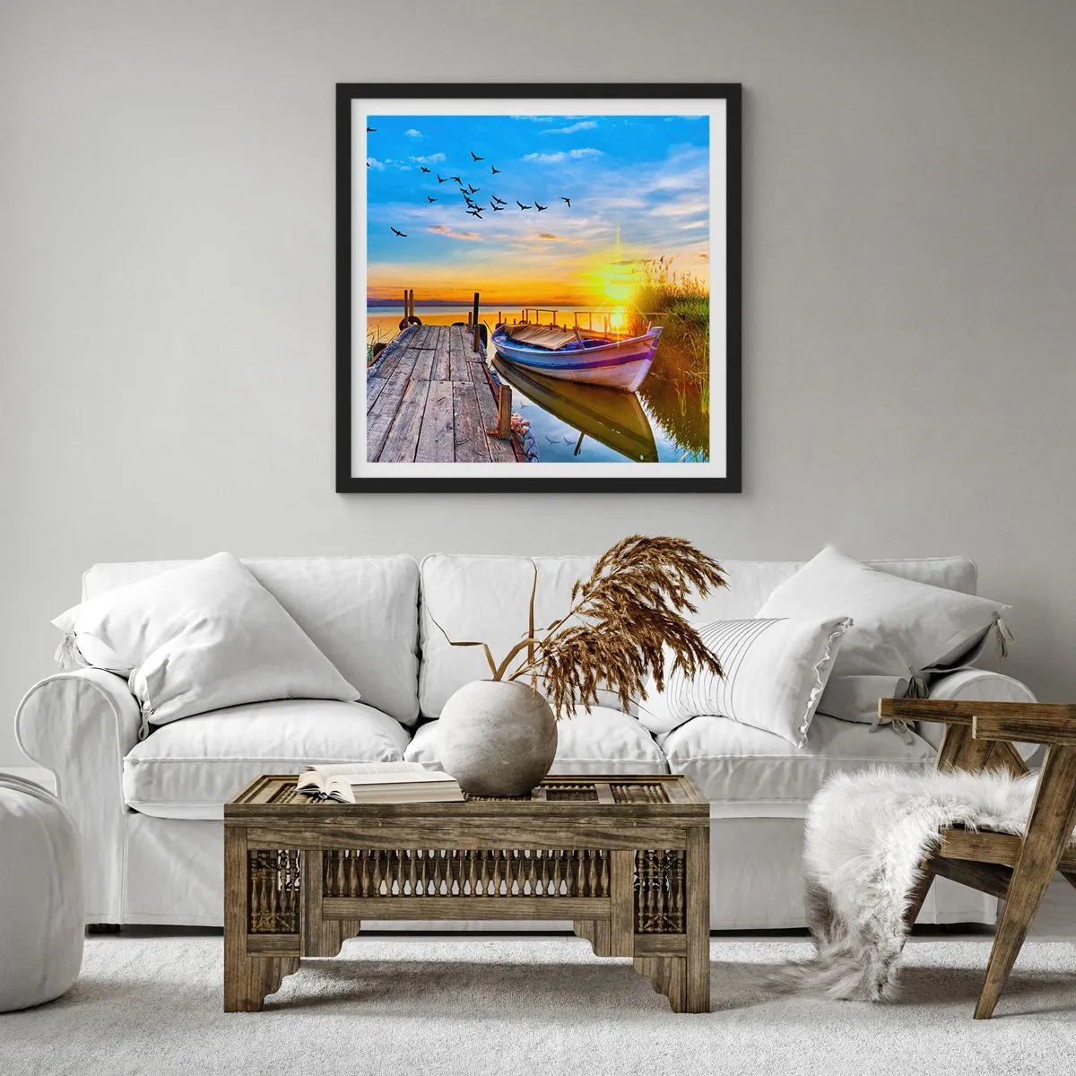 Affiche dans un cadre noir - Poster - Au revoir, à demain - 60x60 cm