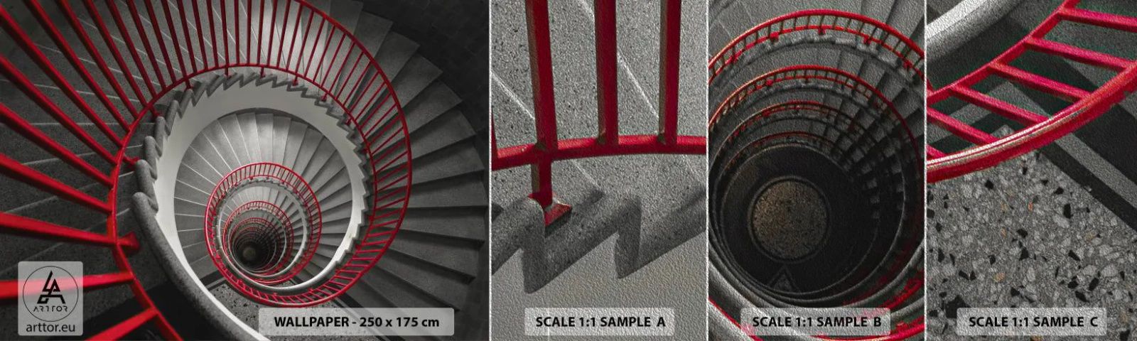 Échantillon de Papier Peint Premium Sand - Amusement architectural - Architecture, Escaliers, Industriel - 100x30 cm