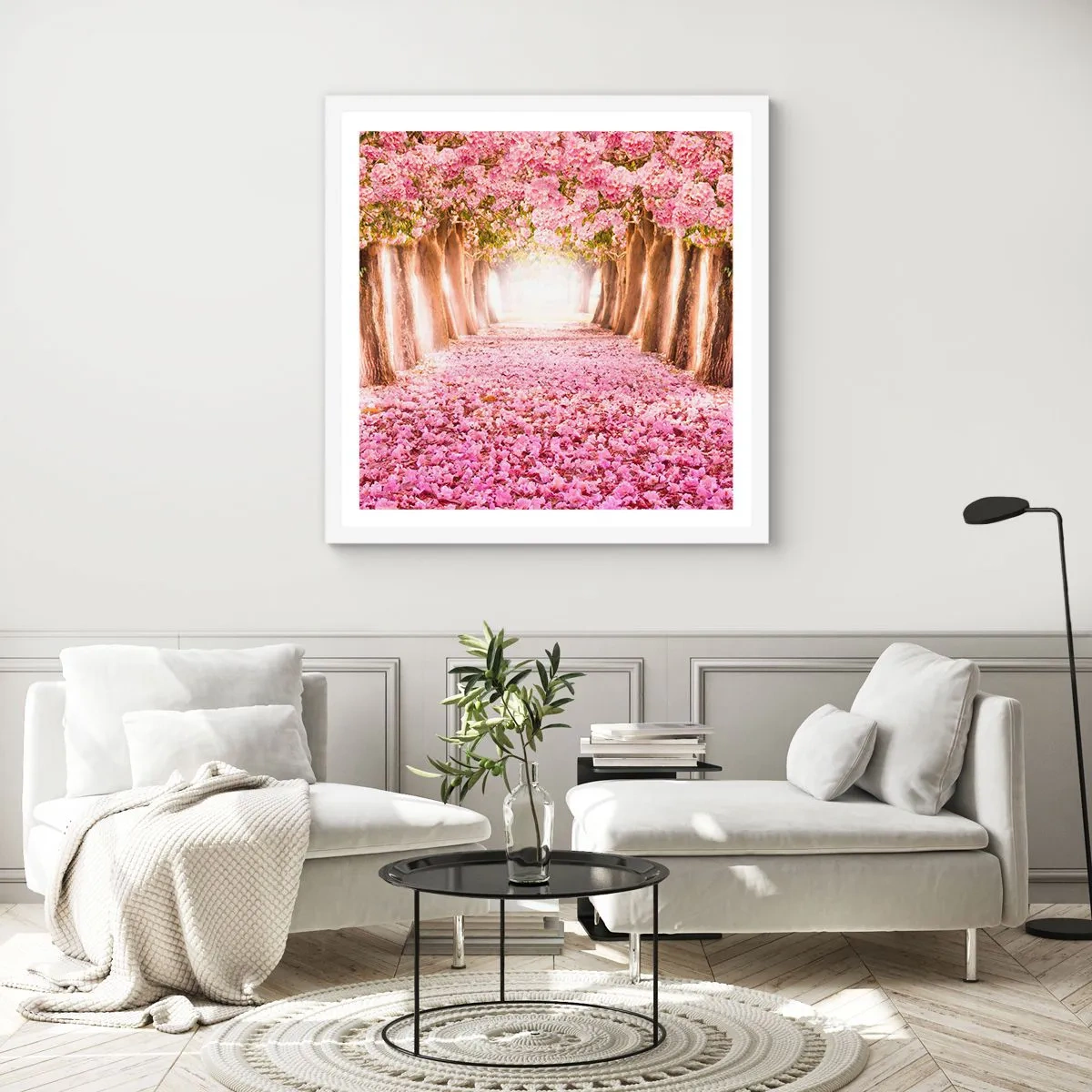Affiche dans un cadre blanc - Poster - La route du paradis - 40x40 cm