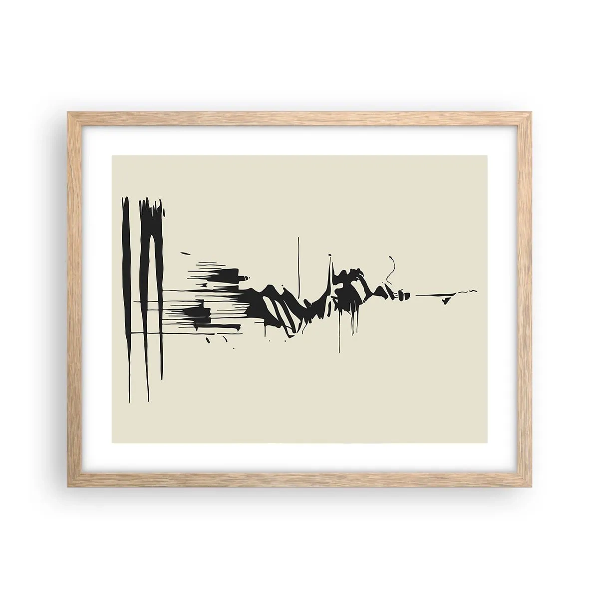 Affiche dans un chêne clair - Poster - Abstraction hâtive - 50x40 cm