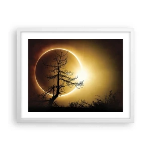 Affiche dans un cadre blanc - Poster - Éclipse totale - 50x40 cm