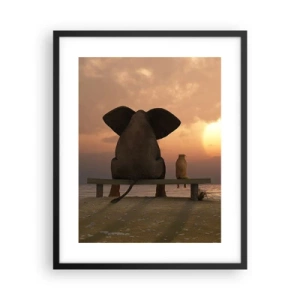 Affiche dans un cadre noir - Poster - C'est bon de garder le silence ensemble - 40x50 cm