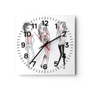 Horloge murale - Pendule murale - On va s'amuser - 40x40 cm