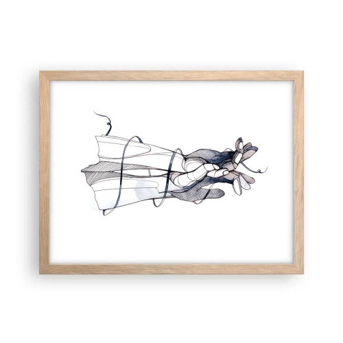 Affiche dans un chêne clair - Poster - Étude du touché - 40x30 cm