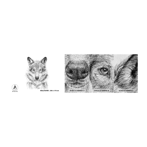 Échantillon de Papier Peint Premium Sand - Un leader né - Loup, Esquisser, scandinave - 100x30 cm