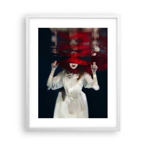 Affiche dans un cadre blanc - Poster - Femme mystérieuse - 40x50 cm