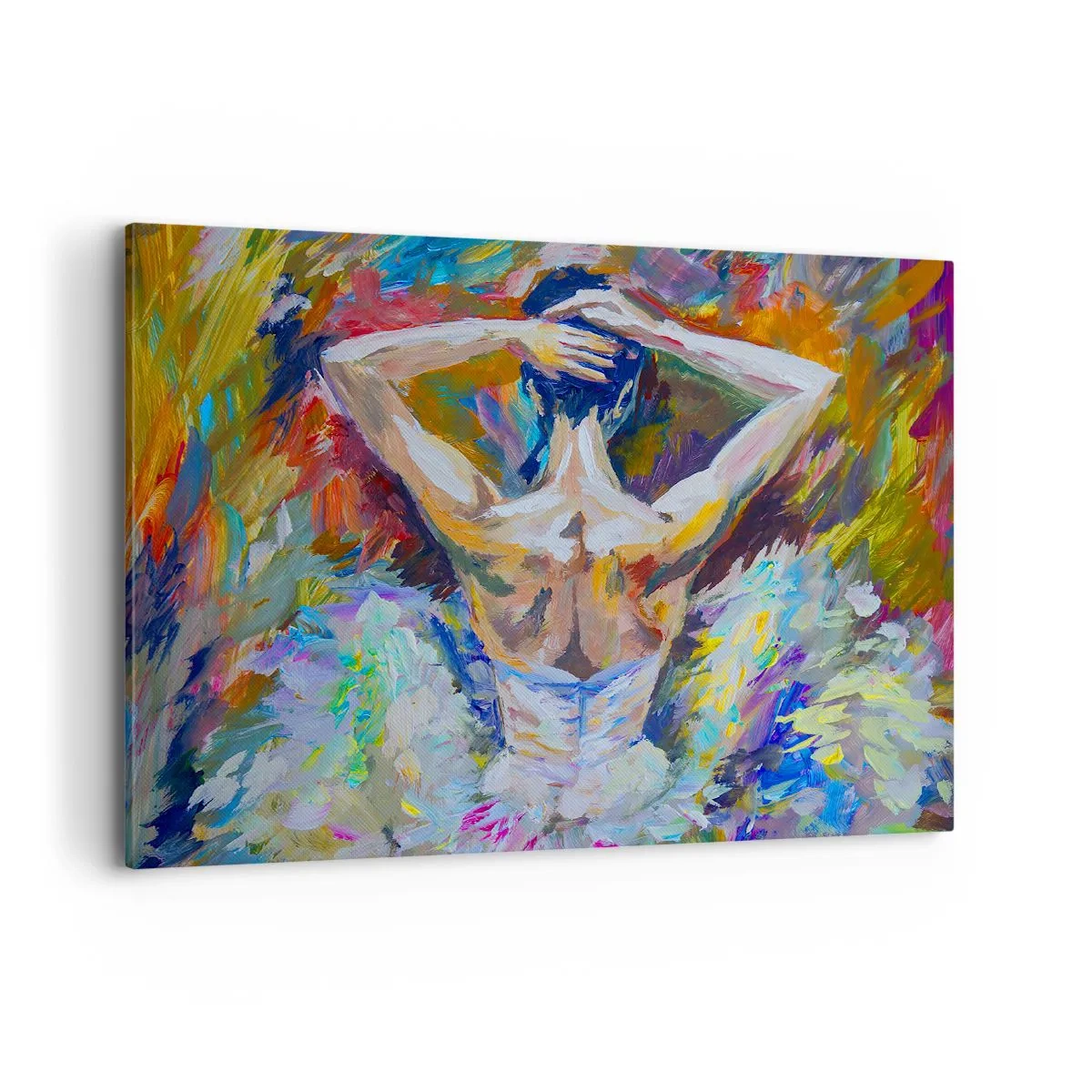 Impression sur toile - Image sur toile - Une ballerine aux couleurs dynamiques et à l'expression picturale - 100x70cm - Il se peut que ce soit tout - Décoration murale moderne pour le salon et la chambre ARTTOR