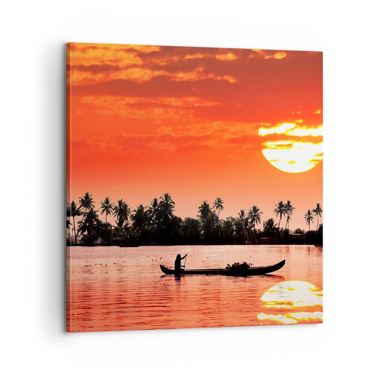 Impression sur toile - Image sur toile - La tranquillité des tropiques au coucher du soleil - 60x60 cm