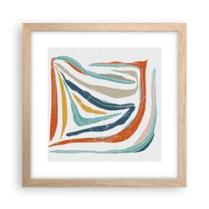 Affiche dans un chêne clair - Poster - Abstraction avec un sourire amical - 30x30 cm