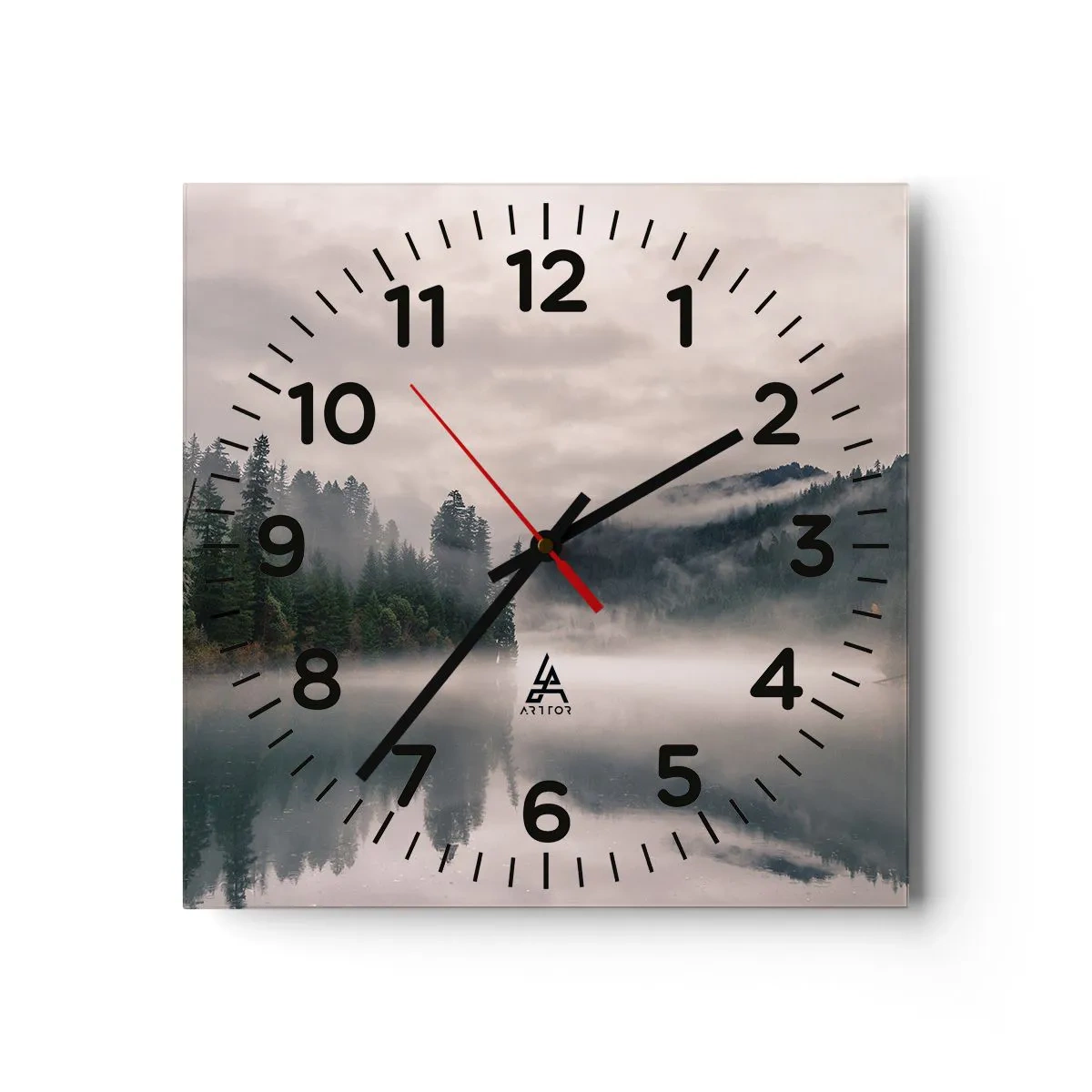 Horloge murale - Pendule murale - Reflet dans le brouillard - 40x40 cm