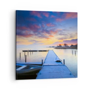 Impression sur toile - Image sur toile - Calme violet-doré - 60x60 cm