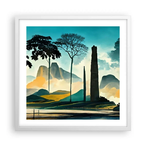 Affiche dans un cadre blanc - Poster - Toujours de plus en plus haut - 50x50 cm