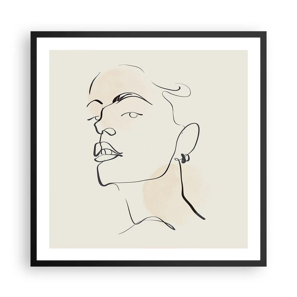 Affiche dans un cadre noir - Poster - Regard fier - 60x60 cm