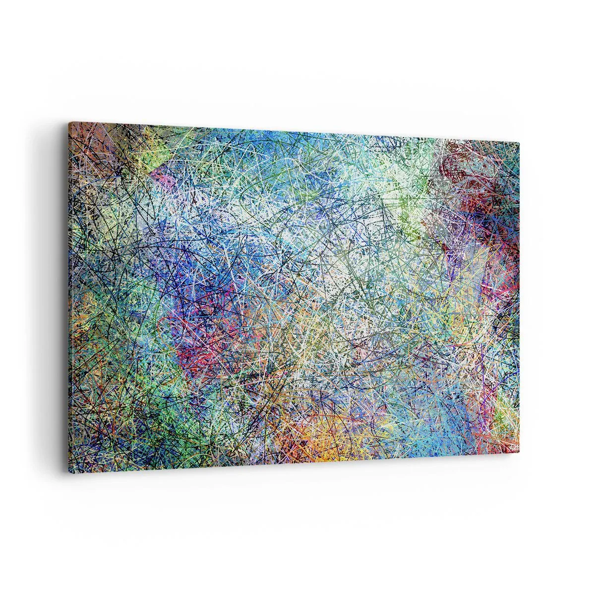 Impression sur toile - Image sur toile - Composition abstraite avec des lignes et des textures multicolores - 120x80cm - Ce n'est pas si simple - Décoration murale moderne pour le salon et la chambre ARTTOR