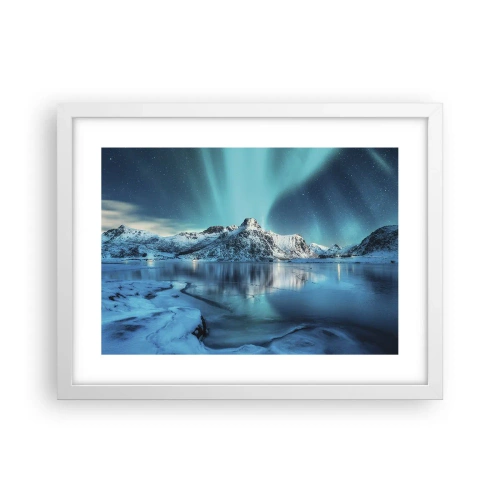 Affiche dans un cadre blanc - Poster - Nuit de lumières - 40x30 cm