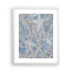 Affiche dans un cadre blanc - Poster - Dans un labyrinthe bleu-gris - 40x50 cm